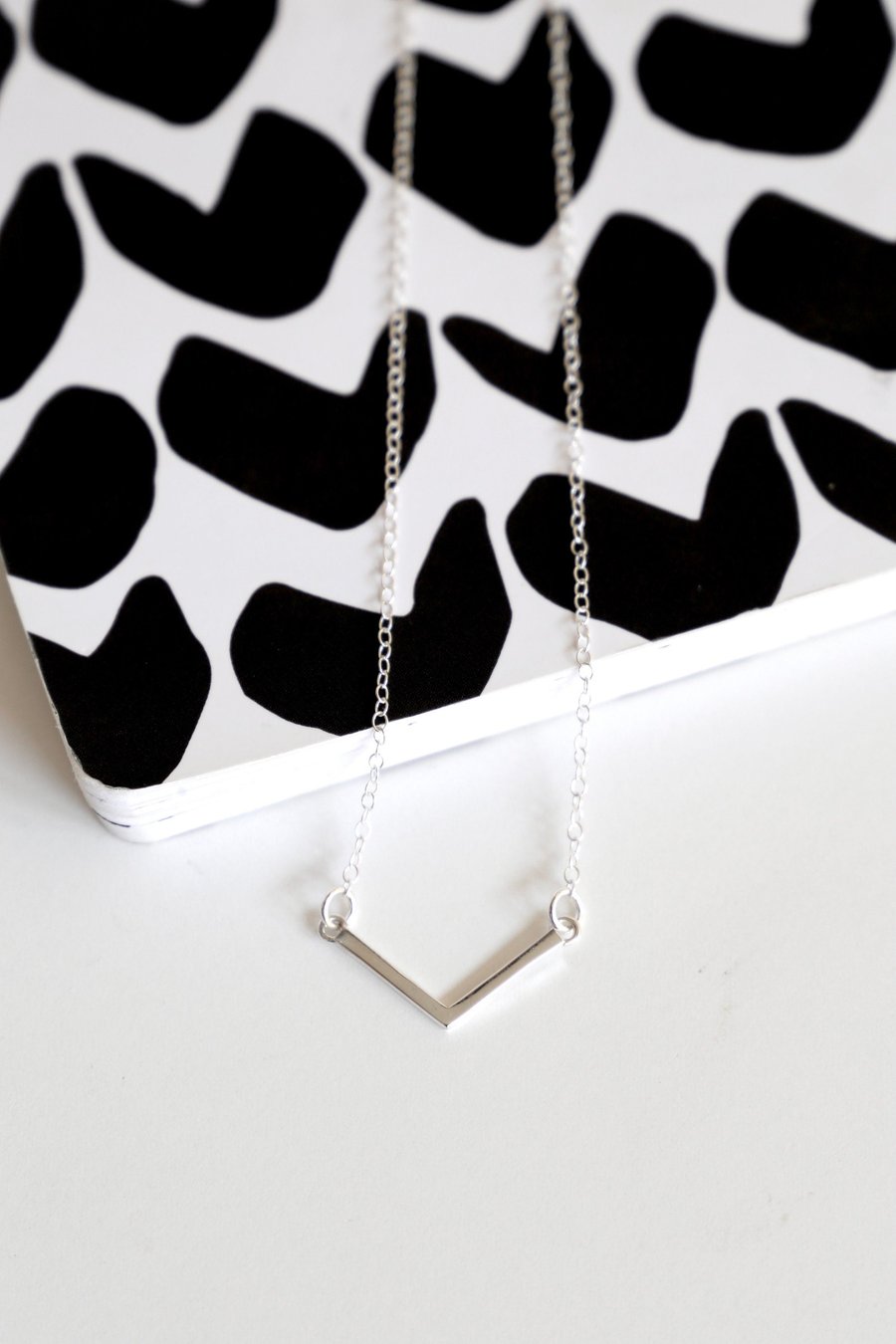 Silver Chevron Necklace 