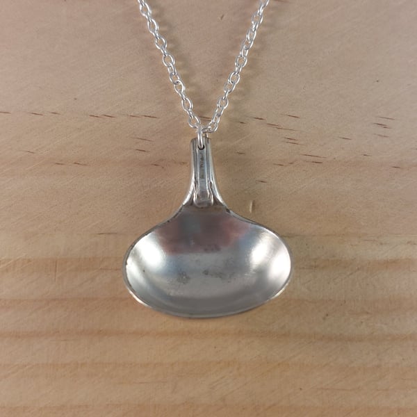 Upcycled Silver Plated Salt Spoon Necklace (SPN102516)