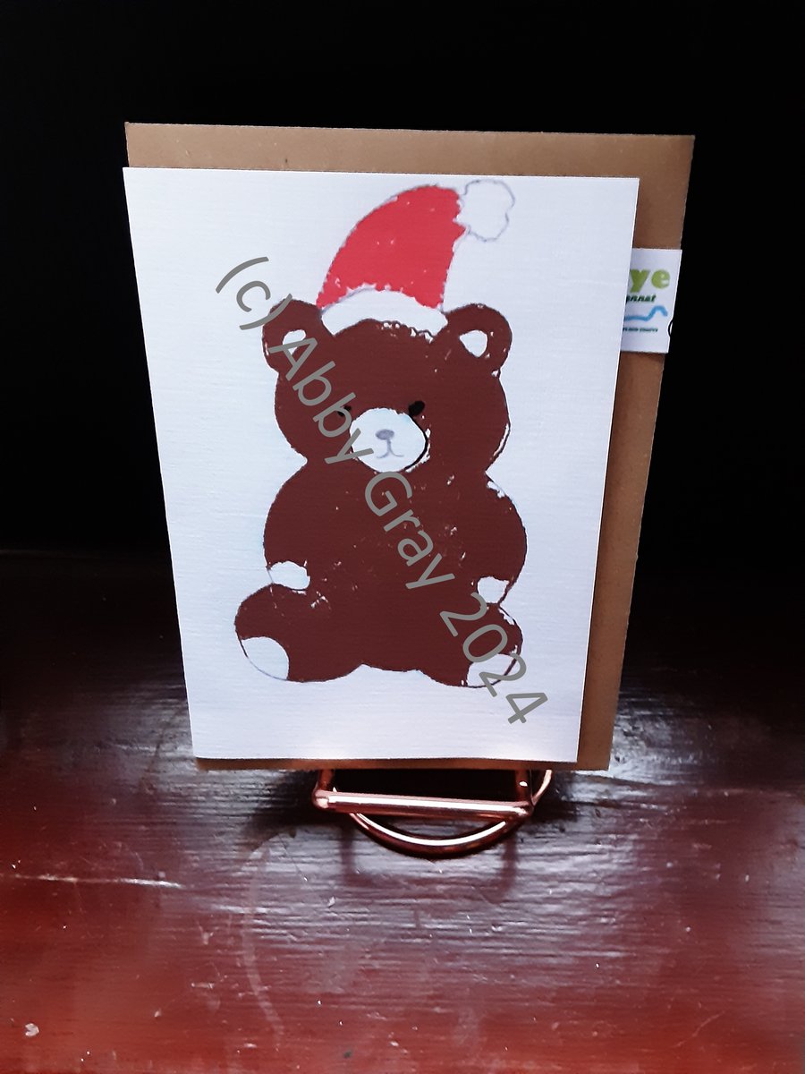 Teddy Bear Christmas Card (Single)