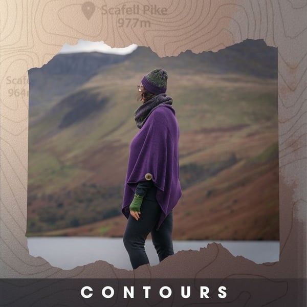 Aubergine Merino Wool Poncho. Purple women's cape.