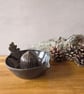 Hand Thrown Dark Green Stoneware Lemon Juicer 