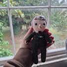 Handmade crochet Captain.  BBC Ghosts.