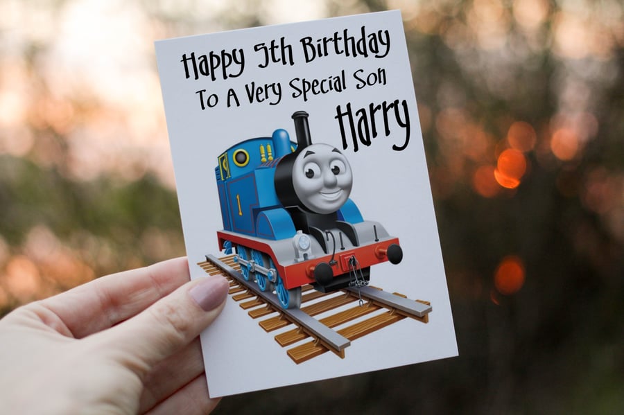 Thomas The Tank Engine Son Birthday Card, Card for Son, Son Birthday Card, Son