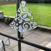 Handmade Fused Glass Embossed Bell Christmas Decoration