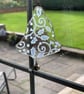 Handmade Fused Glass Embossed Bell Christmas Decoration - Image 1