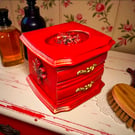Upcycled Crimson & Gold Mini Jewelry Box Drawers