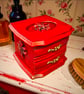 Upcycled Crimson & Gold Mini Jewelry Box Drawers - Image 1