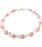 Peach Pearl and Crystal Bracelet, Austrian Crystal and Pearls, Wedding Jewellery - Image 4