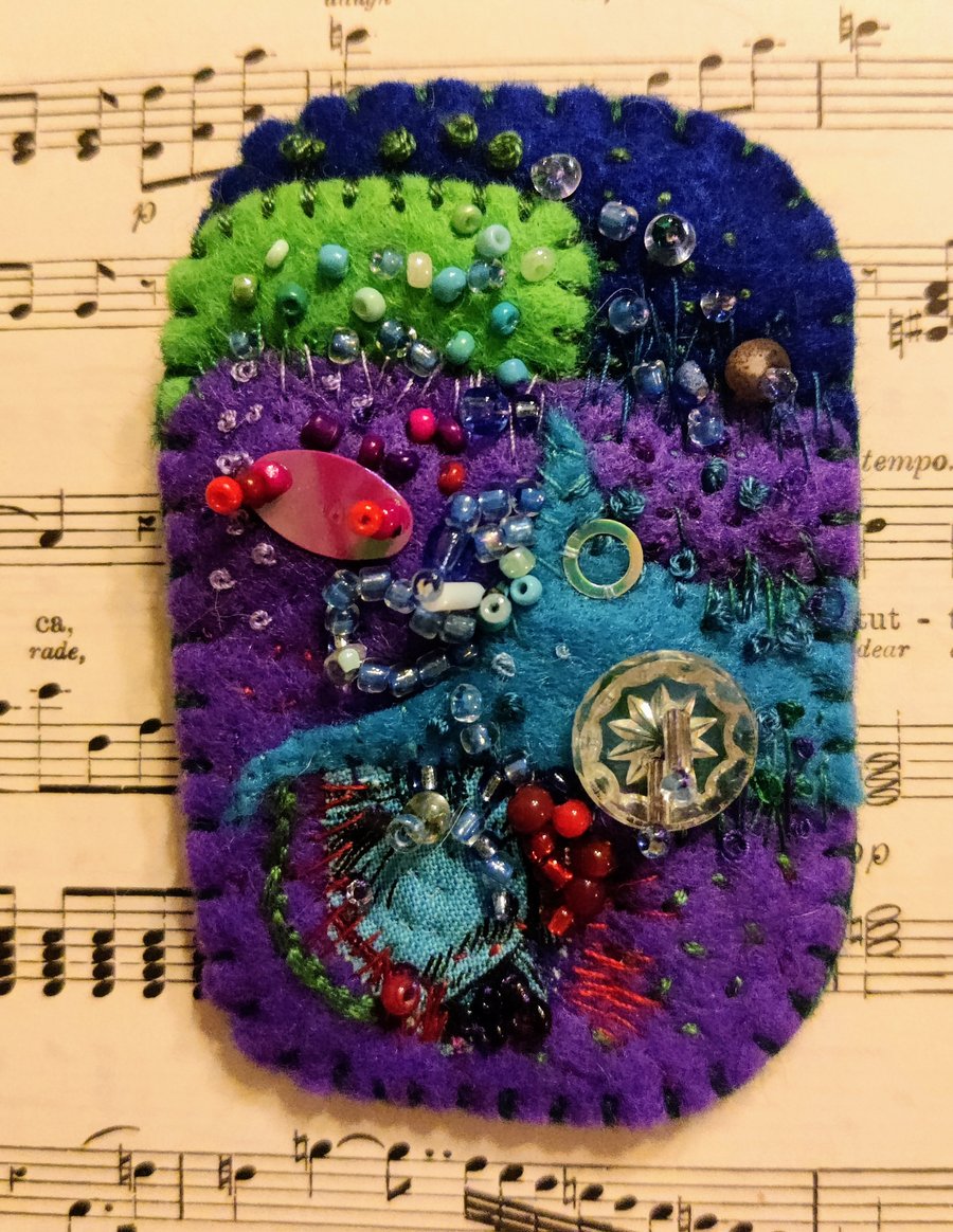 Felt Embroidered Brooch
