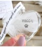 Personalised Real White Feather Memorial Heart Bauble. Gift Boxed Custom Name Da - Image 3