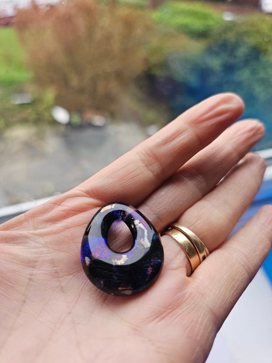 Fused Glass Teardrop Pendant - Small