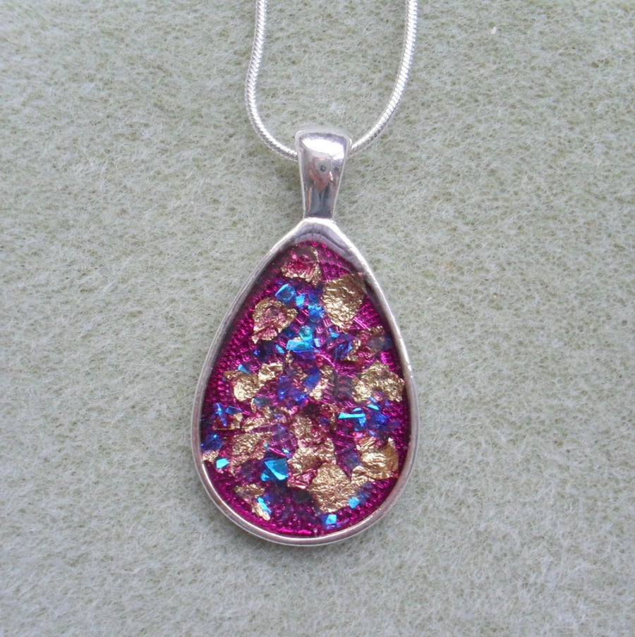 Handmade Violet Resin Drop Shaped Pendant