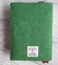A6 'Harris Tweed®' Reusable Notebook Cover - Green with Ditsy Pansy Print - Image 4
