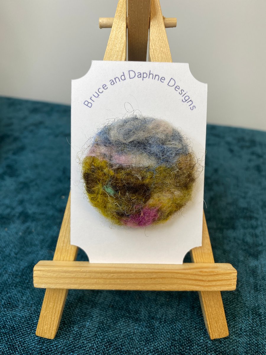 Peak District - Textile brooch, needle felt landscape, gift for her