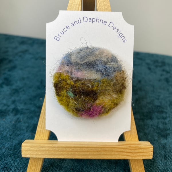 Peak District - Textile brooch, needle felt landscape, gift for her
