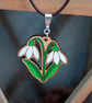 Wooden Snowdrop Necklace – Hand Painted & Folksy - Image 1
