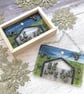 Handmade Fused Glass Nativity Scene Picture or Free Standing Wooden Frame - Image 10