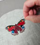 Peacock butterfly mini hoop, handmade hanging decoration, embroidered - Image 9