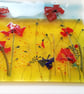 Fused Glass Poppy Meadow Art: Countryside Canvas Wall Hanging - Image 5