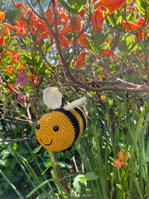 Big Fat Bumble - Bee Handmade Crochet Keyring - Bag Charm