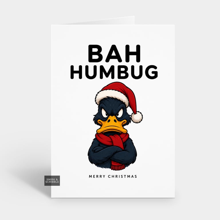 Funny Christmas Card - Bah Humbug Duck