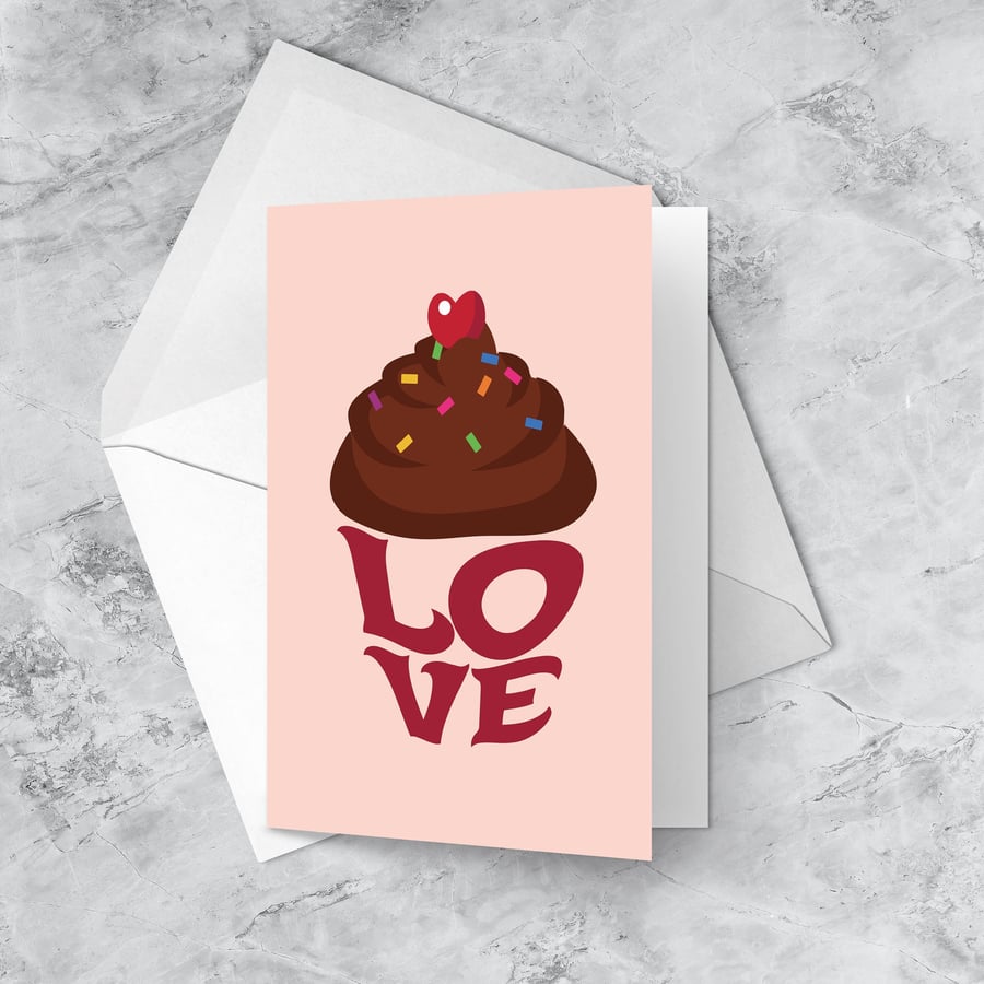 LOVE Valentine's Card Word Art Card - Card for Him - Card for Her VAL03