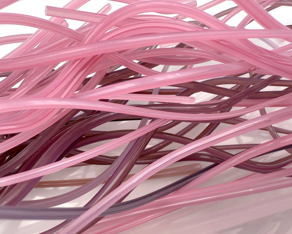 150g Pink and Purple Streaky Bullseye 90coe glass Vitrigraph stringers