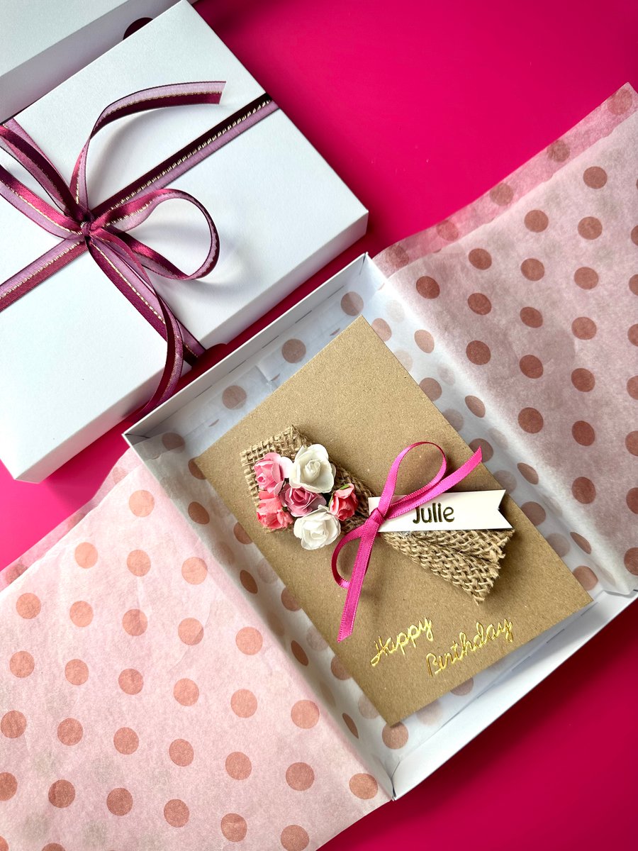 Country rose bouquet birthday card mum keepsake gift flower lover wife 