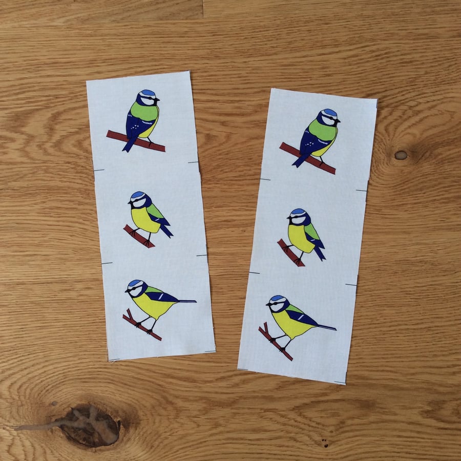 Blue tit fabric strips