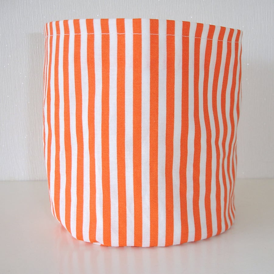 Toilet Roll Holder Orange Loo Storage Basket Bathroom Kitchen Stripes Tidy