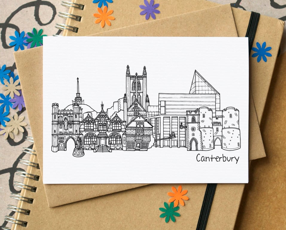 Canterbury Skyline Greetings Card