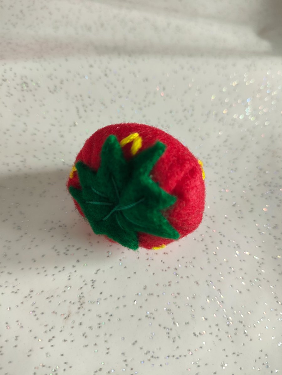Handmade felt strawberries