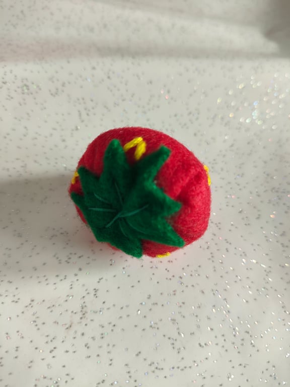 Handmade felt strawberries x 4
