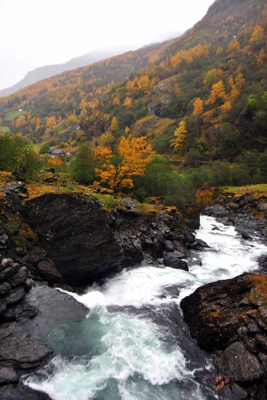 Waterfall Flamsdalen Valley Flam Norway Photograph Print
