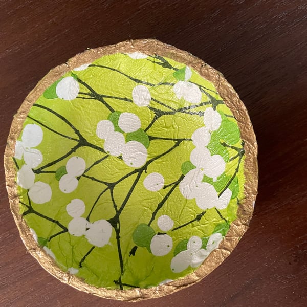 Small Decoupage Dish with Marrimekko Lumimarja design