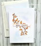 Leaves Thank You Cards - Set of 2 cards - original art, copper tones, blank  - Image 2