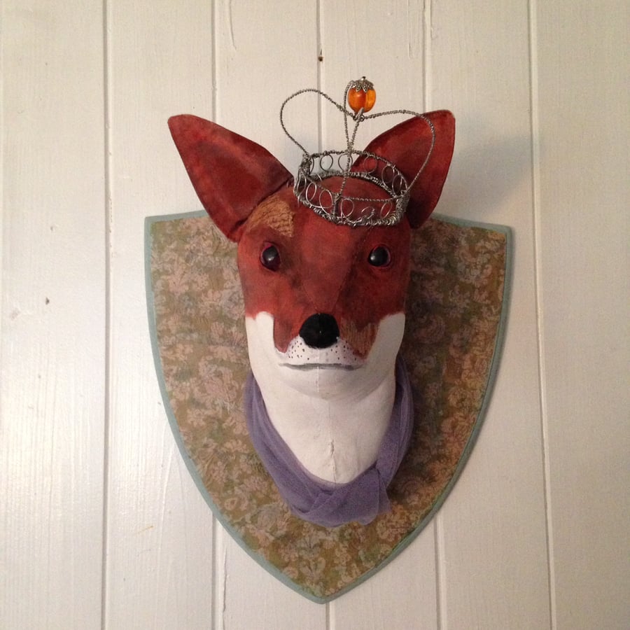 Fox faux taxidermy wall hanging