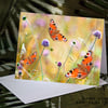 Exclusive Handmade Butterfly Meadow Greetings Card on Archive Photo Paper