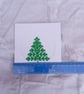Green Christmas Tree Cross Stitch Card, Handmade Minimalist Pine  - Image 6