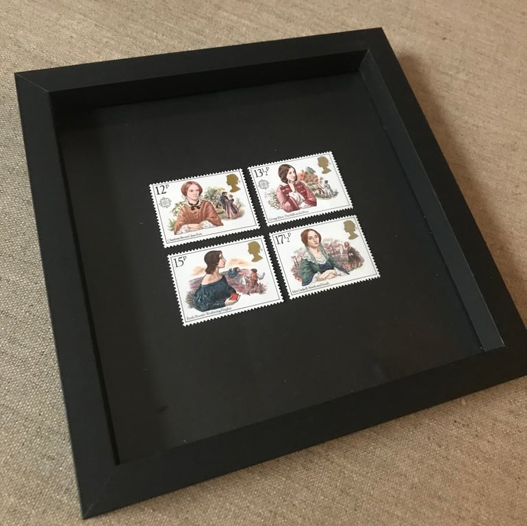 Famous Authoresses x Framed set mint postage stamps Art