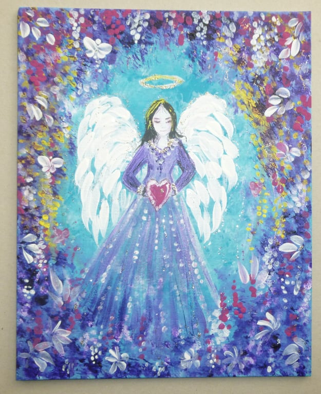 angel fairy original acrylic art painting ( ref FA 36 H2 )