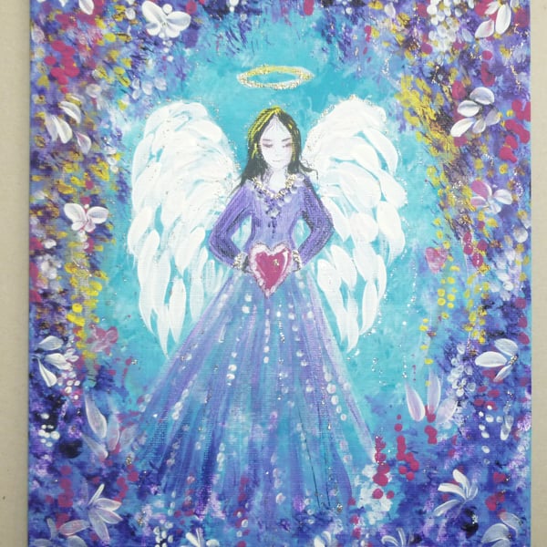 angel fairy original acrylic art painting ( ref FA 36 H2 )