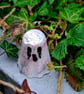 Spooky Cute Mini Ghost Figurines Eco-Resin Glitter Brain Detail Handmade Gothic 