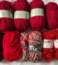 Red DK Yarn bundle Job Lot King Cole yarn Glitz All that Glitters Sparkle Yarn 