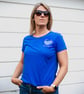 Woman's Organic Royal Blue cotton T-Shirt- Fill your cup top - Image 4
