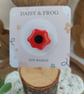 Poppy Pin Badge, Poppy Brooch, Red Flower Badge, Remembrance Poppy