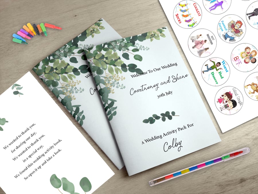 Wedding Activity Pack Book Favour for Kids Children Personalised WEB5