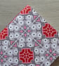 Handmade A6 notebook with geometric pink pattern - Image 3