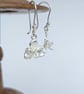 Silver Orchid Earrings - Handmade Silver Flower Drop Earrings - Image 4