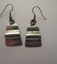 Silver hammered drop earrings - Image 1